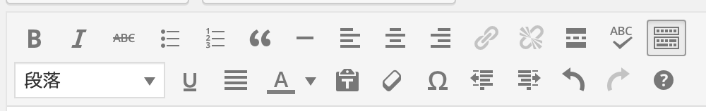 Wordpressの書式設定ボタン